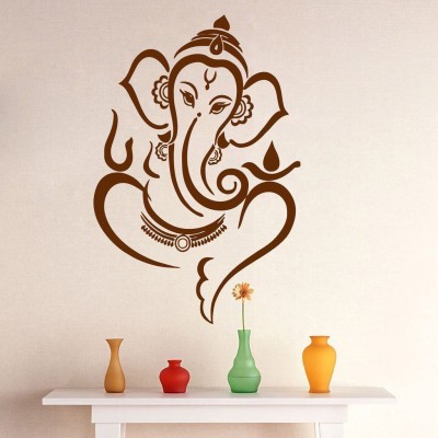 Asmi Collections 90 cm Beautiful Brown God Ganesha Removable Sticker(Pack of 1)