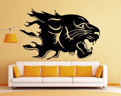 DECOR KAFE 64 cm Decal Style Tiger Face Wall Self Adhesive Sticker(Pack of 1)