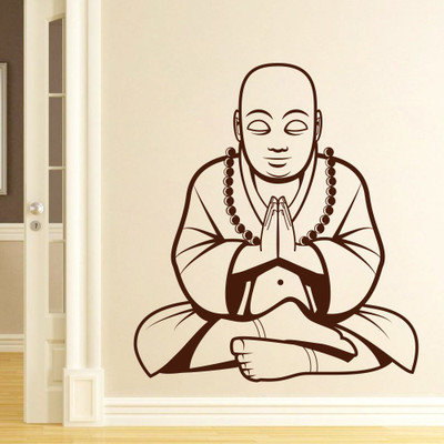 Creatick Studio 106.68 cm Buddha Wall Decal Self Adhesive Sticker(Pack of 1)
