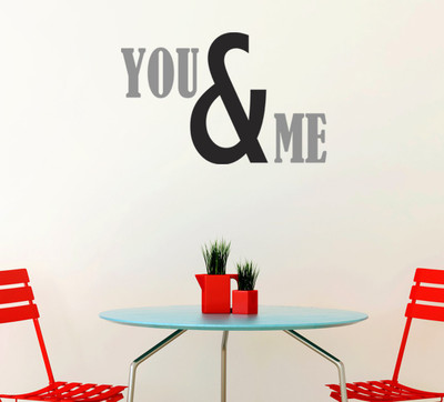 HAPPYSTICKY 65 cm You & Me Removable Sticker(Pack of 1)