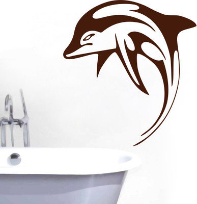 Creatick Studio 55 cm Creatick Studio Leaping Dophin Wall Sticker Self Adhesive Sticker(Pack of 1)