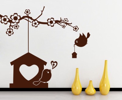 Creatick Studio 91.44 cm Bids Nest Love Wall Decal Self Adhesive Sticker(Pack of 1)