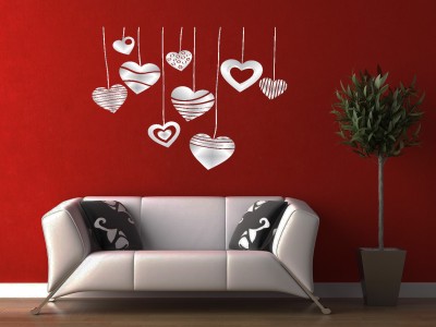 DECOR KAFE 58.42 cm Happy Valentine's Day Wall Sticker Self Adhesive Sticker(Pack of 1)