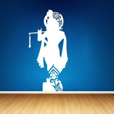 Creatick Studio 40.64 cm Shree Krishna Wall Decal Self Adhesive Sticker(Pack of 1)