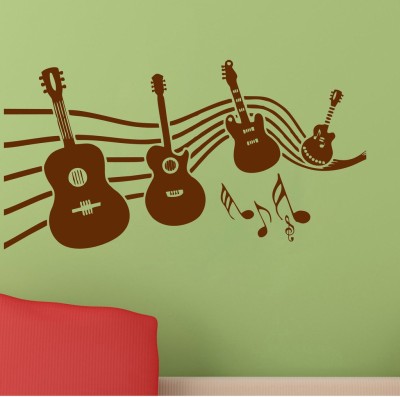 Decor Villa 91 cm Decor villa Music With Guitar Wall Decal & Sticker Self Adhesive Sticker(Pack of 1)