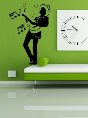 Trends on WALL 90 cm Playing Guitar Self Adhesive Sticker(Pack of 1)