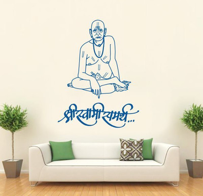 

Hoopoe Decor  Shree Swami Samarth Sticker(Pack of 1, Blue
