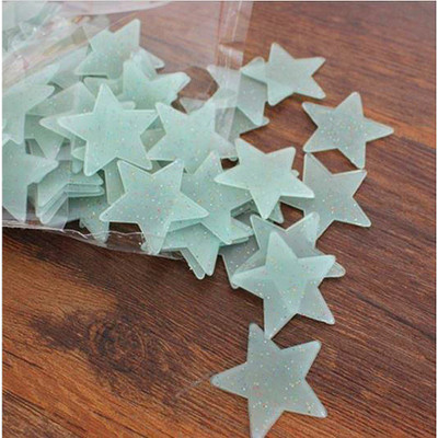 

Stickonn  Glow In The Dark- Colorful stars And Moon Sticker(Pack of 51, Blue