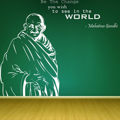 Creatick Studio 121.92 cm Portait of Gandhi ji Wall Decal Self Adhesive Sticker(Pack of 1)