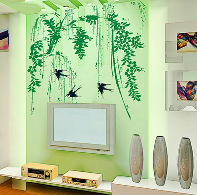 

Oren Empower Spring Bamboo Swallow Home Decor Wall Sticker(85 cm X cm 70, Green)