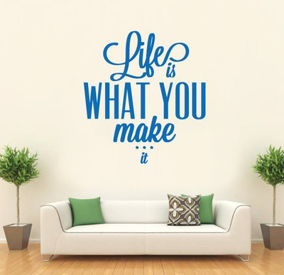 

Hoopoe Decor  Life is what you make it Sticker(Pack of 1, Blue