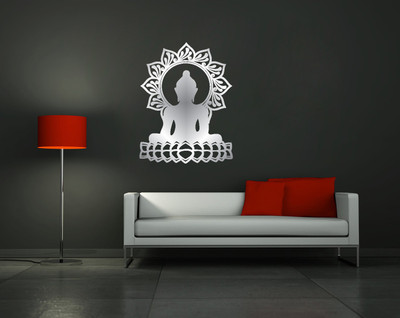 Creatick Studio 48 cm Creatick Studio Buddha On Lotus Wall Decal Self Adhesive Sticker(Pack of 1)
