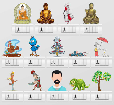 

Rawpockets  PVC Sticker(Pack of 14, Multicolor