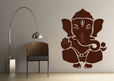 Creatick Studio 40.64 cm Shree Ganesh Wall Decal Self Adhesive Sticker(Pack of 1)