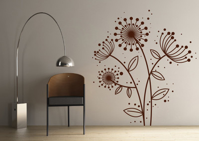 Creatick Studio 48.26 cm Dandelion Tree Wall Decal Self Adhesive Sticker(Pack of 1)