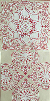 

Suman Creations  Rangoli Sticker Sticker(Pack of 6, Red