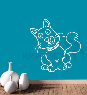 

Hoopoe Decor  Cute Cat Sticker(Pack of 1, White