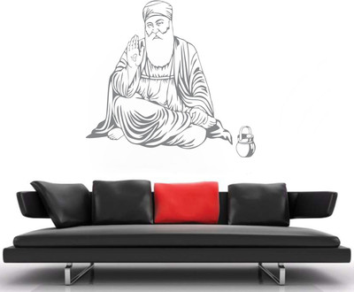Creatick Studio 99 cm Creatick Studio Shree Guru Nanak Dev Ji Wall Decal Self Adhesive Sticker(Pack of 1)