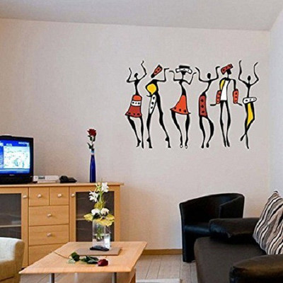 Asmi Collections 75 cm Dancing Ladies Removable Sticker(Pack of 1)