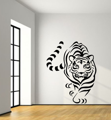 

Veldeco Tiger [H55xW45]cm  cut work vinyl self adhesive walldecal Sticker(Pack of 1, Black