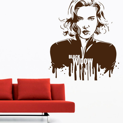 Creatick Studio 48.26 cm Black Widow Wall Decal Self Adhesive Sticker(Pack of 1)