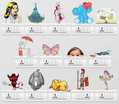 

Rawpockets  PVC Sticker(Pack of 14, Multicolor
