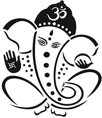 Asmi Collections 70 cm Beautiful Black God Ganesha Removable Sticker(Pack of 1)