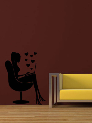 

Trends on Wall  Romance Sticker(Pack of 1, Black