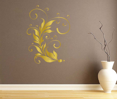 Creatick Studio 55 cm Creatick Studio Leaf Swirl Wall Decal Self Adhesive Sticker(Pack of 1)