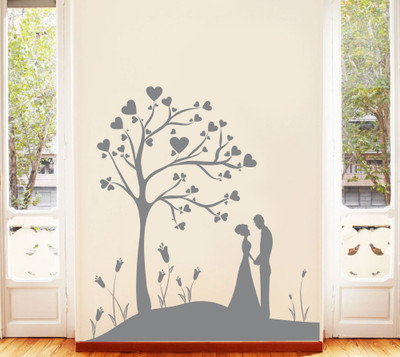 Creatick Studio 96 cm Creatick Studio Couple Under Tree Wall Decal Self Adhesive Sticker(Pack of 1)