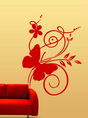 Trends on WALL 80 cm Butterfly Design Self Adhesive Sticker(Pack of 1)