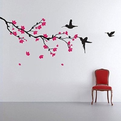 Asmi Collections 170 cm Humming Birds and Blossom Branch Sticker(Pack of 1)