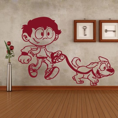 Creatick Studio 78.74 cm Boy Mascot Wall sticker Self Adhesive Sticker(Pack of 1)