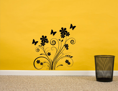 

Wall Guru  Self Adhesive Wall Decal Sticker(Pack of 1, Black