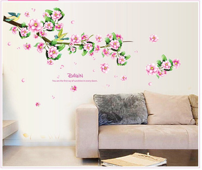 

Looks United  Flowers And Birds Wall Sticker(Pack of 1, Multicolor