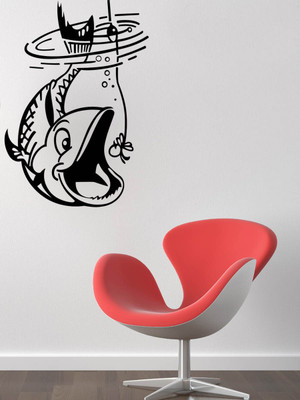 Trends on Wall  Animal Sticker(Pack of 1, Black