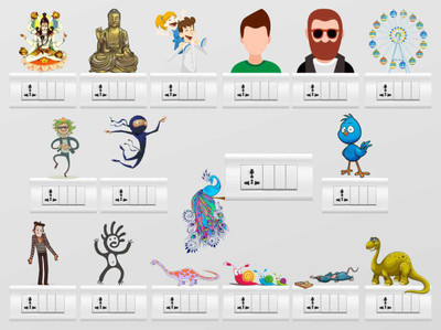 

Rawpockets  PVC Sticker(Pack of 16, Multicolor