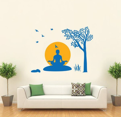 

Hoopoe Decor  A great meditation Sticker(Pack of 1, Blue