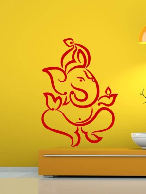 Trends on WALL 72 cm Lord Ganesha_2 Self Adhesive Sticker(Pack of 1)