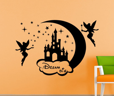 

RNG  Super Adhesive disney land big dream wall stickers Sticker(Pack of 1, Black