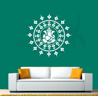 

Hoopoe Decor  Lord Ganesha Sticker(Pack of 1, White