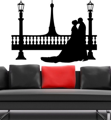 

Veldeco Love [H42xW56]cm  cut work vinyl self adhesive walldecal Sticker(Pack of 1, Black
