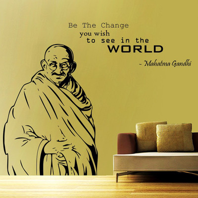 Creatick Studio 121.92 cm Portait of Gandhi ji Wall Sticker Self Adhesive Sticker(Pack of 1)