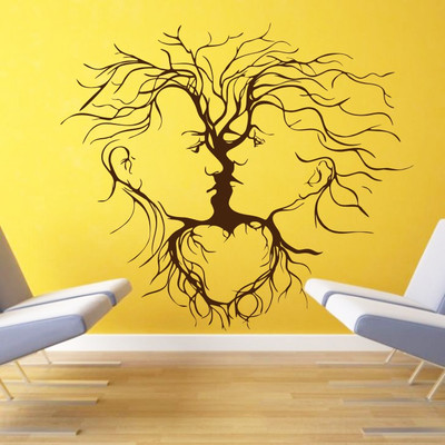 Creatick Studio 152.4 cm Couple Abstract Wall Decal Self Adhesive Sticker(Pack of 1)