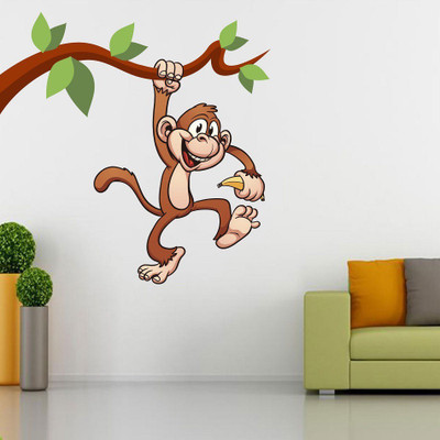Espcreation 75 cm ESP Creation Hangging Monkey with Banana Sticker(Pack of 1)