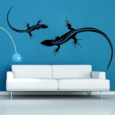 DECOR KAFE 107 cm Decal Style Lizard Twins Wall Self Adhesive Sticker(Pack of 1)