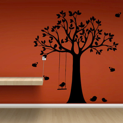 Decor Villa 60.96 cm Decor Villa Tree Wall Sticker Large - Size (23 x 24) Inch Sticker(Pack of 1)