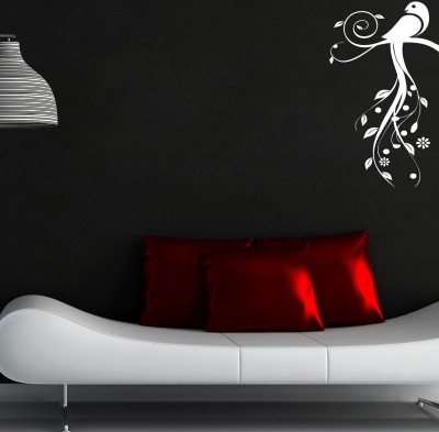 DECOR KAFE 30 cm Decor Kafe Bird Swirls Wall Decal Self Adhesive Sticker(Pack of 1)