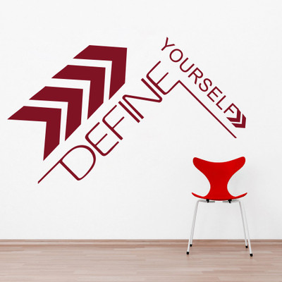 Creatick Studio 63.5 cm Define Yourself Qoute Wall sticker Self Adhesive Sticker(Pack of 1)