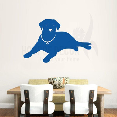 

Hoopoe Decor  Black Dog Sticker(Pack of 1, Blue